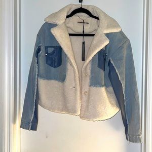 Faux Sherpa Jean Jacket